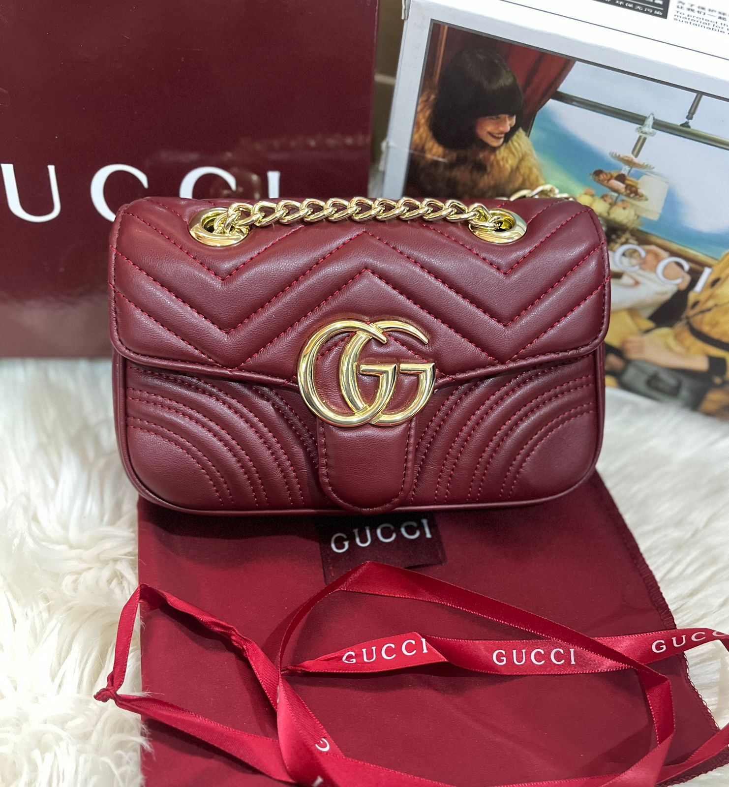 Gucci GG Marmont Mini Chain Shoulder Bag 2