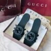 Gucci Style Logo Flat Slide Black 1