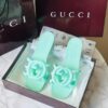 Gucci Style Logo Flat Slide Mint Green