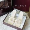 Gucci Style Logo Flat Slide Off White