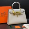 Hermès Style Kelly Top-Handle Handbag White 1