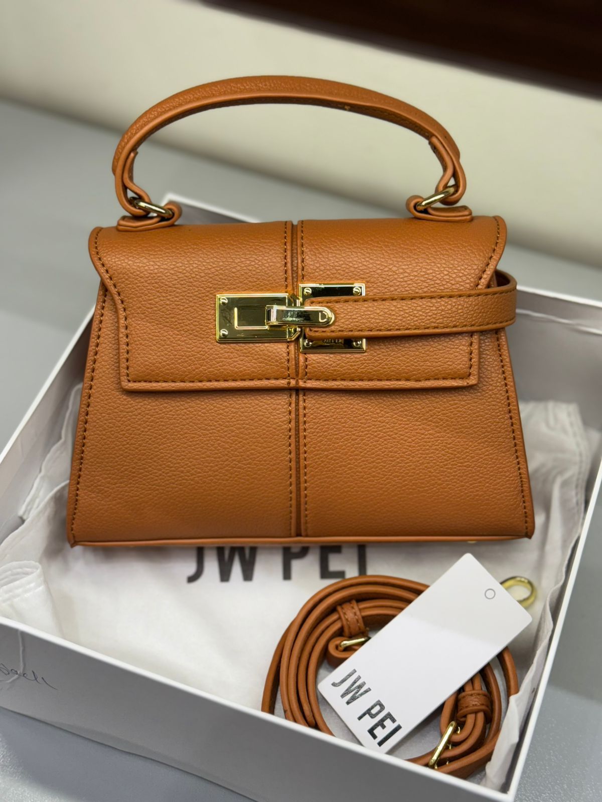 JW PEI Mini Top-Handle Bag Brown 2