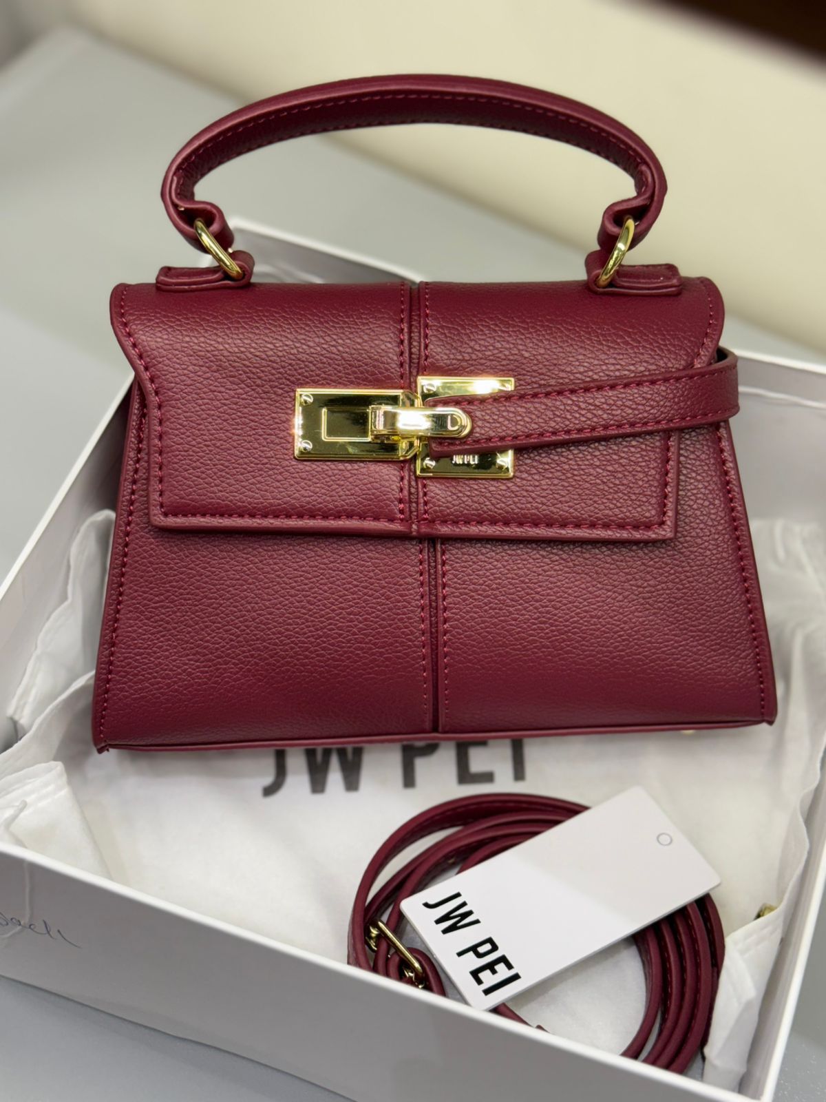JW PEI Mini Top-Handle Bag Burgundy 2