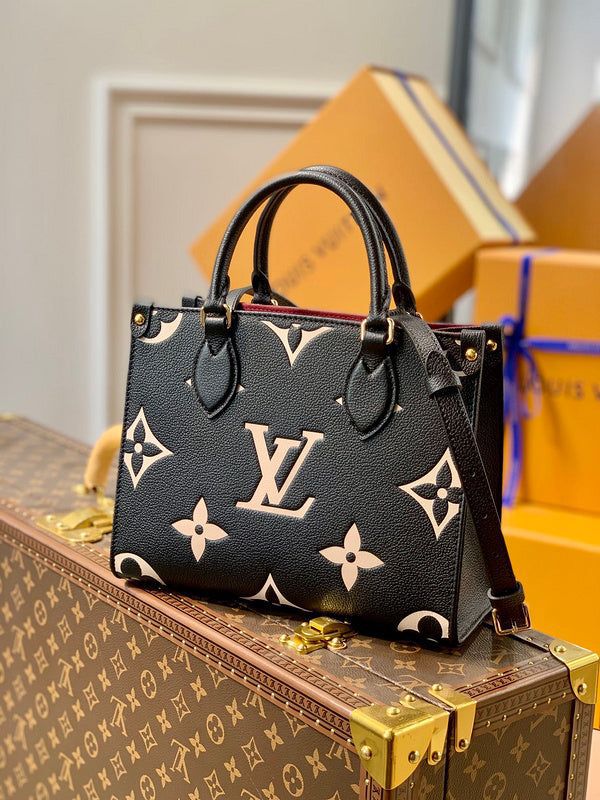 Louis Vuitton OnTheGo MM Tote Bag Black 3