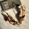 ZARA Chain-Detail Pointed Slingback Heels