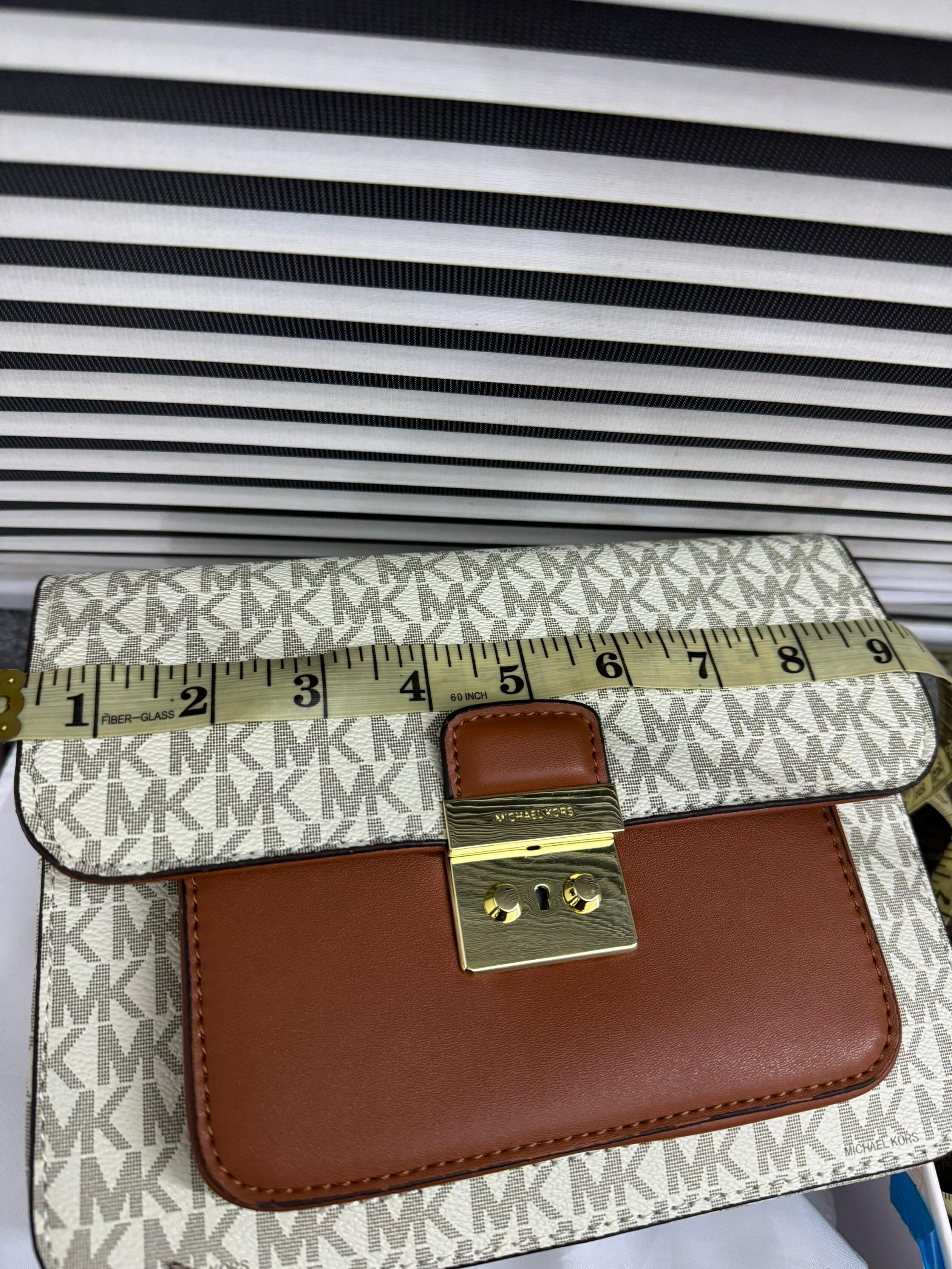 Michael Kors Monogram Canvas Flap Crossbody Bag