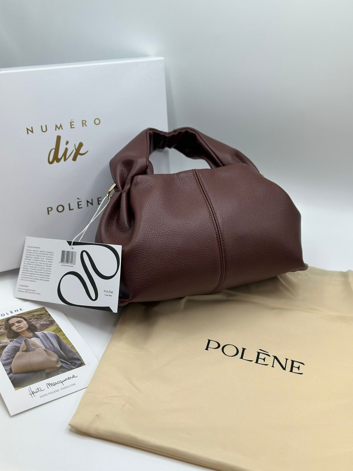 Polène Numéro Dix Style Top-Handle Handbag Burgundy