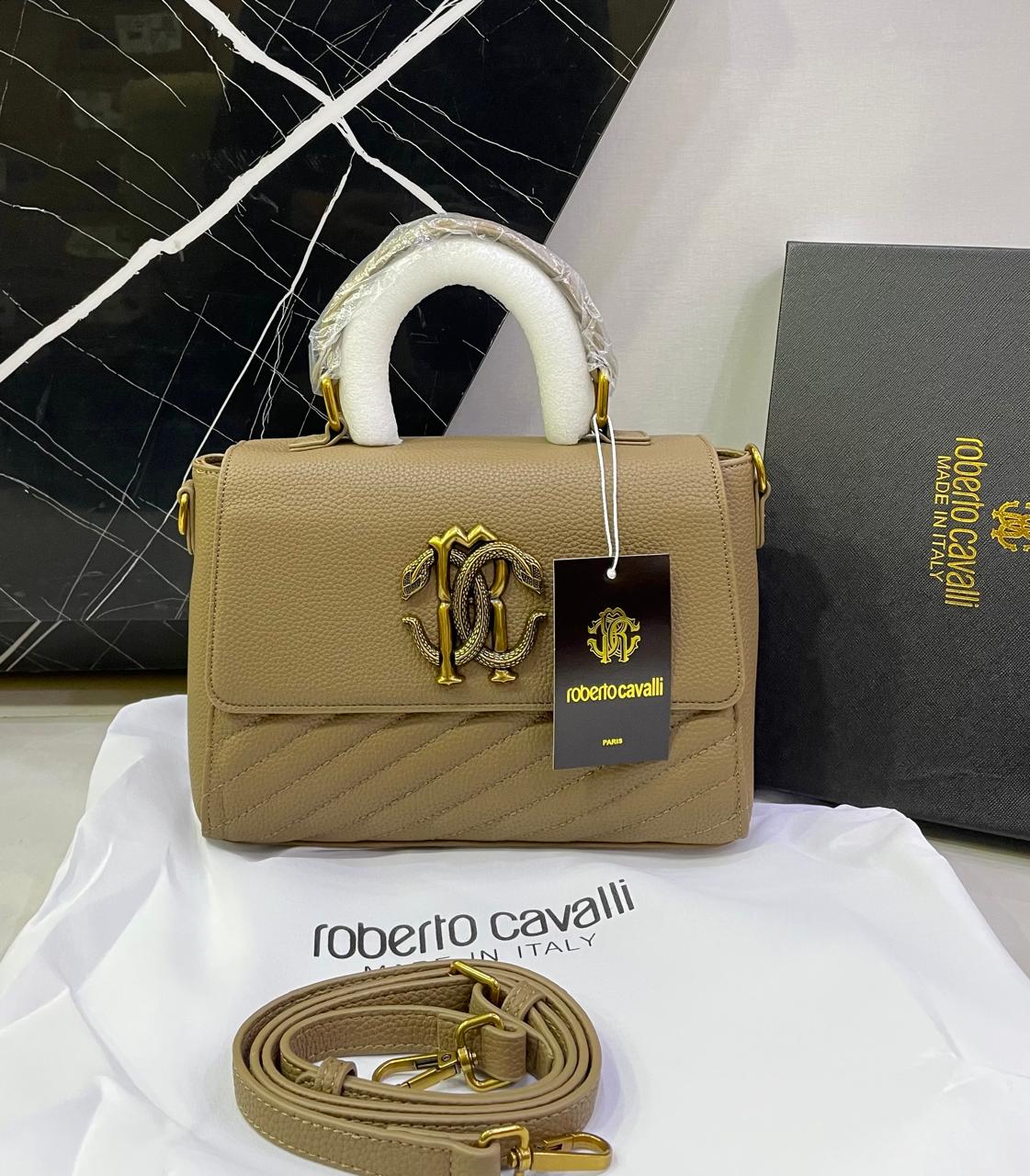 Roberto Cavalli Monogram Crest Top-Handle Shoulder Bag