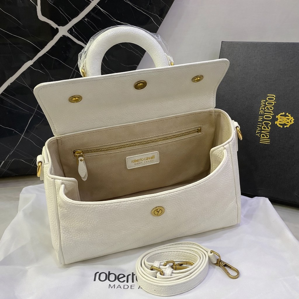 Roberto Cavalli Monogram Crest Top-Handle Shoulder Bag