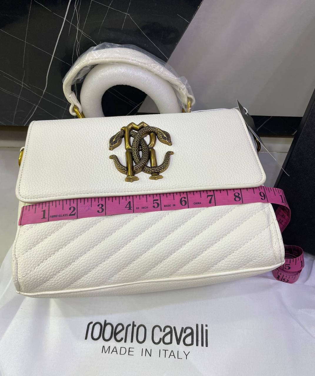 Roberto Cavalli Monogram Crest Top-Handle Shoulder Bag