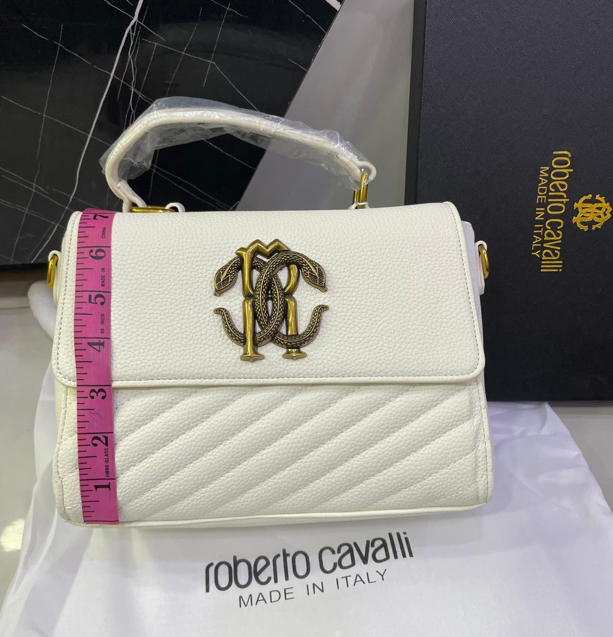 Roberto Cavalli Monogram Crest Top-Handle Shoulder Bag