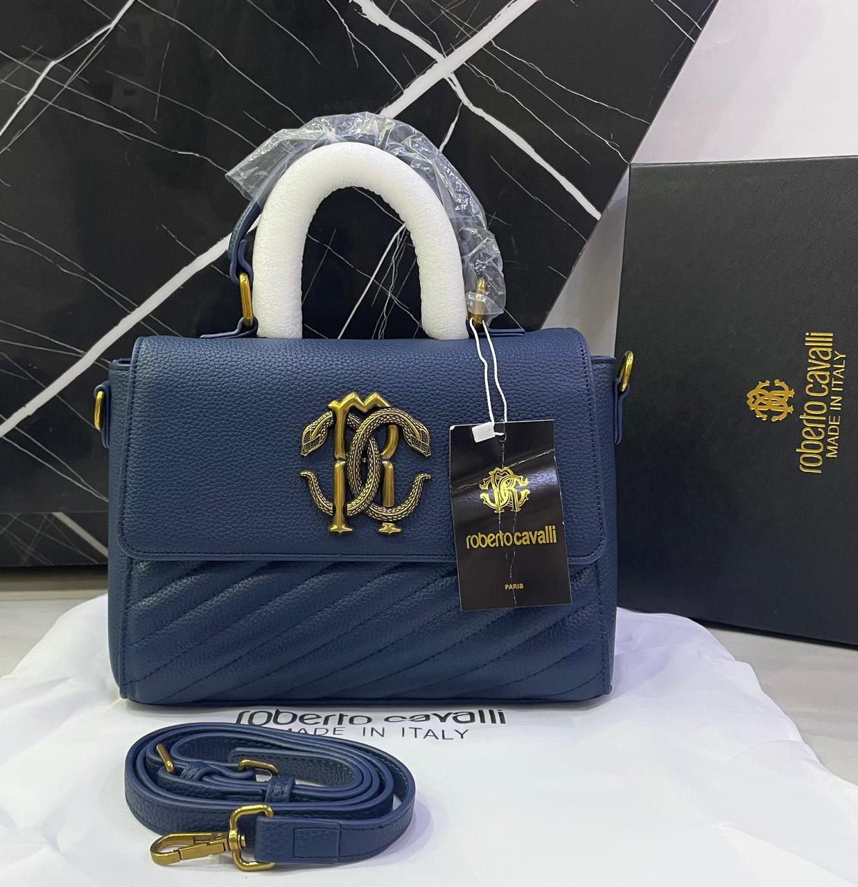 Roberto Cavalli Monogram Crest Top-Handle Shoulder Bag