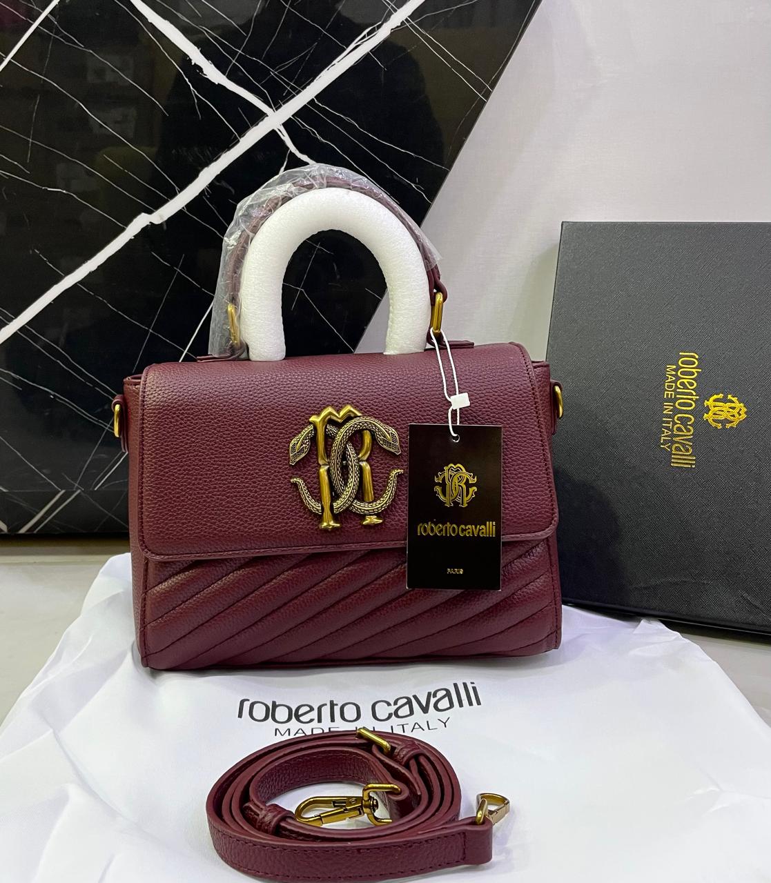 Roberto Cavalli Monogram Crest Top-Handle Shoulder Bag