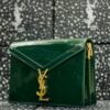 Saint Laurent Style Monogram Chain Shoulder Bag Green 1