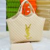 YSL Quilted Monogram Tote Bag with Matching Pouch