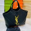 YSL Quilted Monogram Tote Bag with Matching Pouch