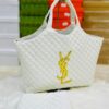 YSL Quilted Monogram Tote Bag with Matching Pouch