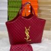 YSL Quilted Monogram Tote Bag with Matching Pouch