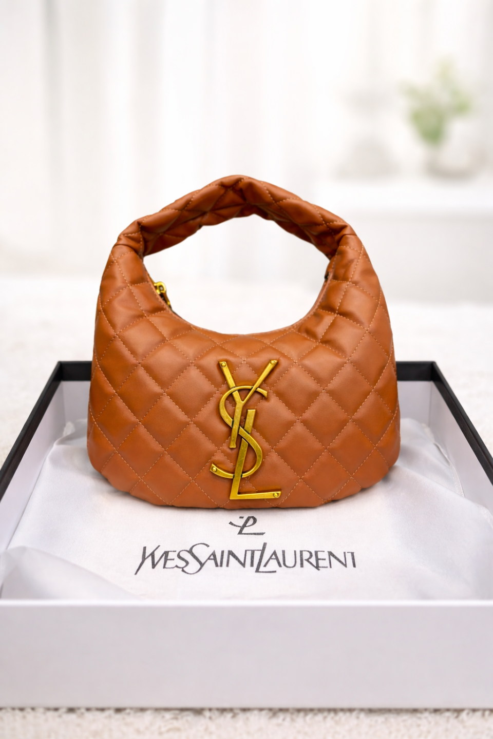 Saint Laurent YSL Quilted Mini Monogram Hobo Bag