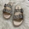 Zara Crystal Zebra Buckle Slide Sandals Rose Gold 1
