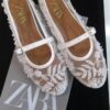 Zara Embroidered Mesh Mary Jane Pumps White 2