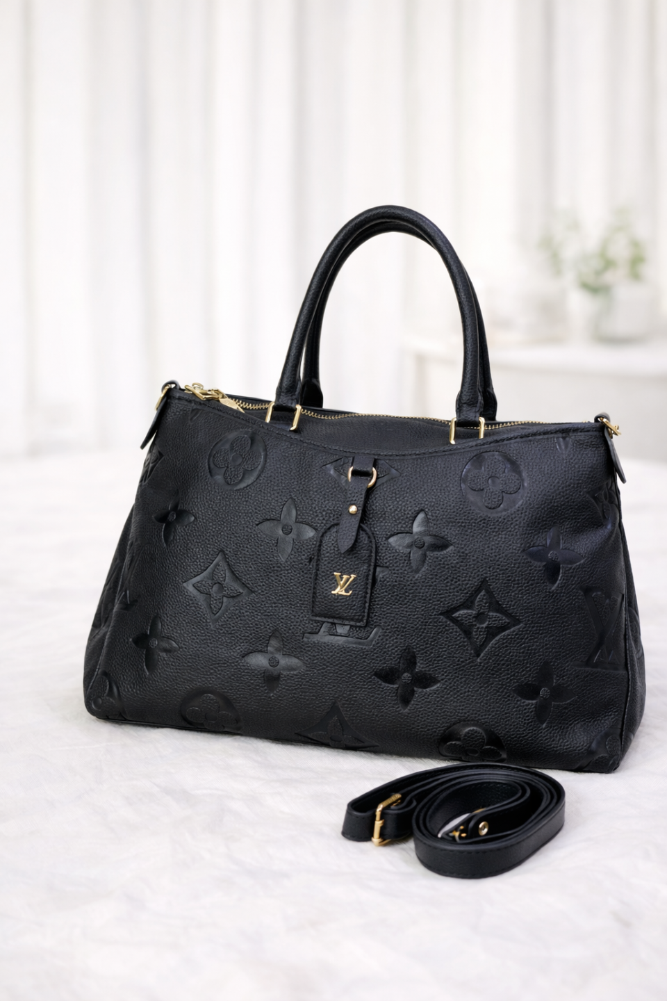 Louis Vuitton Monogram Empreinte Leather Shoulder Tote Bag