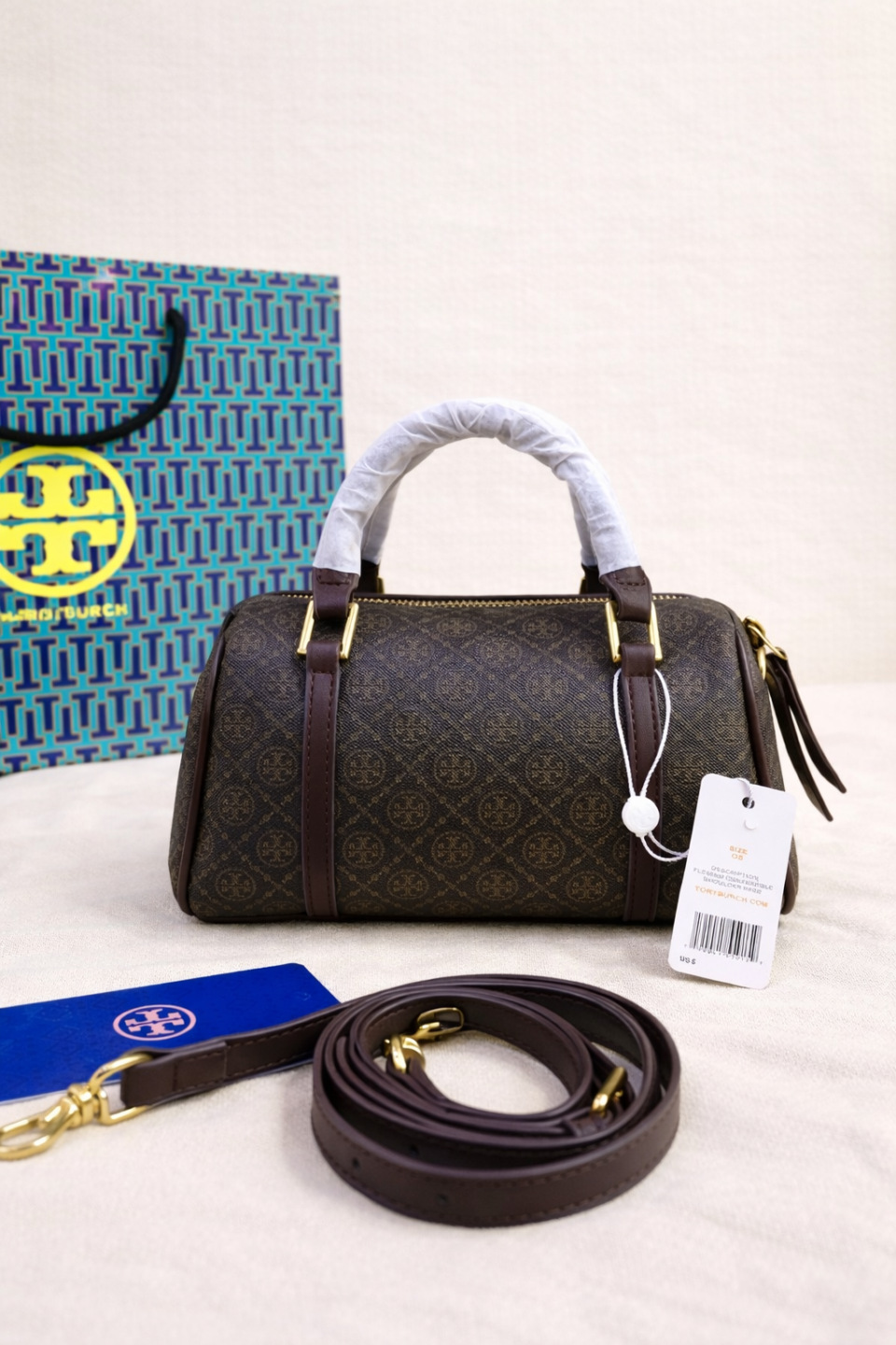 Tory Burch Mini T Monogram Barrel Bag
